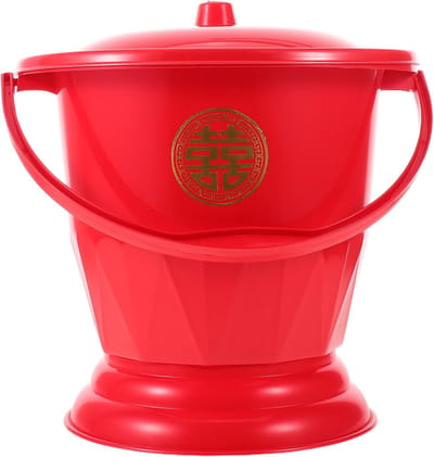 Draagbare Toiletemmer - Urine Pot - Noodsituaties Thuis - Lekvrij Ontwerp - 28 x 26 cm - Rood