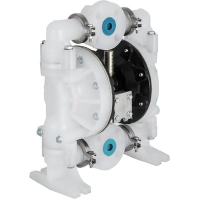 VEVOR Luchtaangedreven Dubbele Membraanpomp, 1" / 25 MM Inlaat/Uitlaat, 30 GPM Polypropyleen, Max. 120 PSI voor Chemisch en Industrieel Gebruik