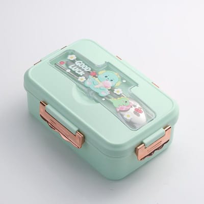 Bento Lunchbox voor kinderen Meisjes Cartoon Studenten Kawaii Schattige Dinosaurus Verwarmde 3-Grid Sandwich Snack Voedseldoos Speciale Kantine