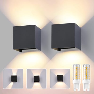Wandlamp voor Binnen en Buiten - IP65 Waterdicht en Verstelbare Beamhoek - Moderne Antraciet LED Lamp 3000K