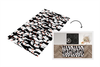 Keukenloper - Loper keuken - Pinguïns - Dieren - Patronen - Zentangle - 120x60 cm - Keukenloper vinyl