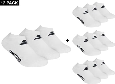 Starter - 12-Pack Sneaker Socks - Enkelsokken Bundel - 35 - 38 - Wit