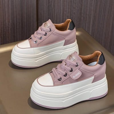 Schoenen met dikke zool voor kleine mannen, binnenzool met hoogteverhoging, damesschoenen, leren kleine witte schoenen, nieuwe lente, veelzijdig, lichtgewicht, casual board schoenen 39 gray