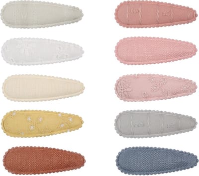Baby Peuter Haarspeldjes - Meisjes Haarspeldjes - Set 10 Stuks - Kinder haarspeldjes - Antislip Haarclipjes - Zachte Stof - Vanaf 6 maanden
