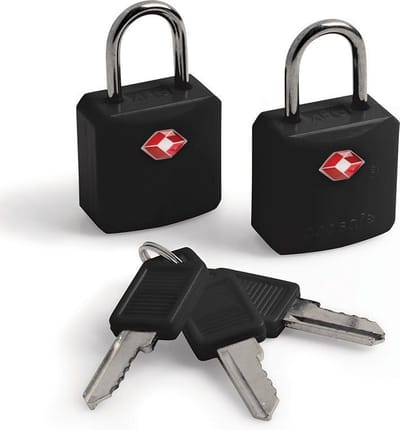 Pacsafe Prosafe 620-TSA kofferslot Set - Reisslot met Sleutel - Bagageslot - Hangslot - Geschikt voor Bagage - Kofferslotjes - 2 stuks - Zwart