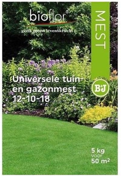 Bioflor Kunstmest 12-10-18 - 5kg - Meststof (universeel) - Voor border, gazon en moestuin