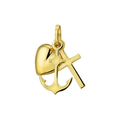 hanger geloof, hoop en liefde 14K geelgoud 4005591