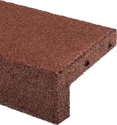 Rubbermagazijn - Opsluitband L-vorm rood - 100x25x12,5x5cm - Gazonomranding - Gerecycled rubber - Beschermrand