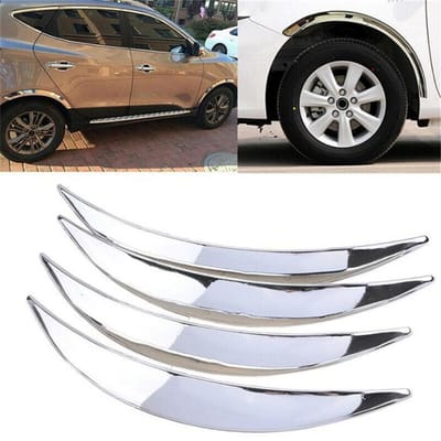 4 stuks Chrome Auto Wiel Wenkbrauwboogbeschermer Trim Lippen Spatbordverbreders Universeel
