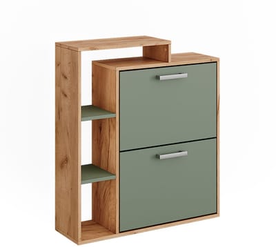 Vicco Orlando Schoenenkast – 80 x 90 cm Goldkraft eik/groen