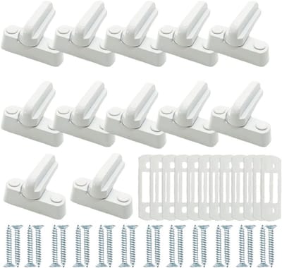 12-delige Sash Jammer voor Extra Beveiliging van UPVC/PVC Deuren en Ramen, Sterke Aluminium Blokkering voor Thuisbeveiliging