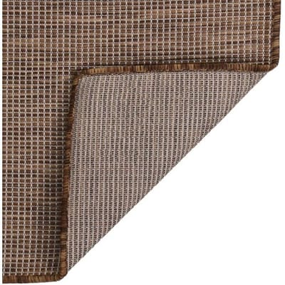vidaXL - Buitenkleed - platgeweven - 140x200 - cm - bruin