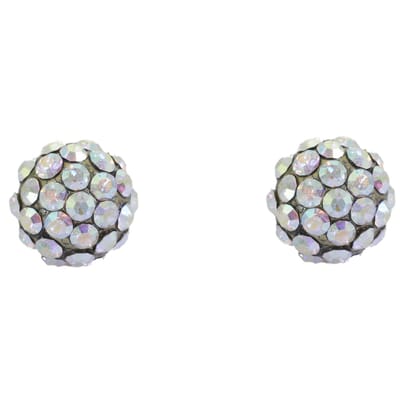 Behave – Oorstekers – Wit blauw kristal – 0.8 cm – Vintage goudkleur