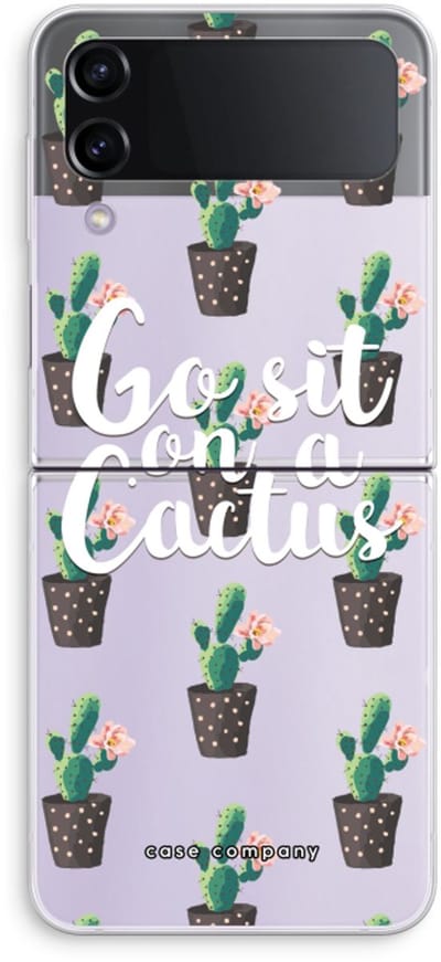 Case Company® - Hoesje geschikt voor Samsung Galaxy Z Flip4 hoesje - Cactus quote - Soft Cover Telefoonhoesje - Bescherming aan alle Kanten en Schermrand