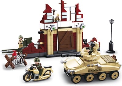 Sluban World War 2 Slag om Stalingrad bouwspeelgoed kinderen vanaf 8 jaar – Constructiespeelgoed modelbouw militaire set – bouwdoos met 479 bouwstenen en 4 minifiguren – M38-B0696