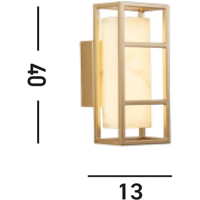 Searchlight Mirage LED wandlamp, hoogte 40 cm, goud, staal, IP44