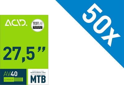 Acid Tube 27.5" MTB AV 40 mm 47/54 - Fietsband - Binnenbanden - Geschikt voor Mountainbike - Tubeless - Fiets Accessoires - Tube Fiets - 40 mm Ventiel - 50 stuks