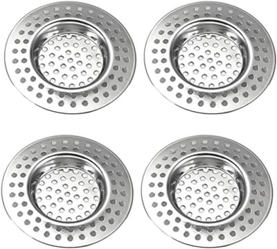 Stainless Steel Afvoerfilter Set van 4 - Ideaal voor Keuken, Badkamer en Douche - Haarfilter en Vuilvanger