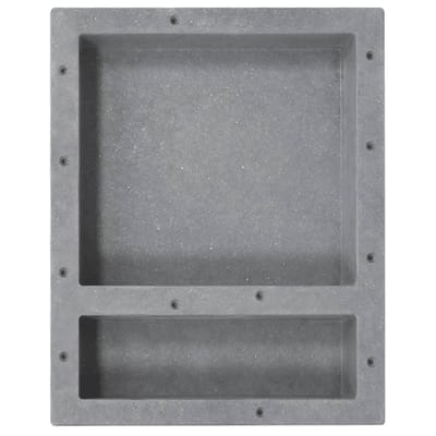 vidaXL Douchenis met 2 vakken 41x51x10 cm matgrijs