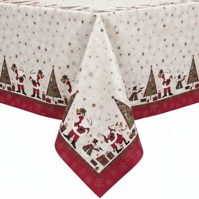 Protecttable - Kerst Tafelzeil Sneeuwpop 140x50cm - Tafelkleed Afwasbaar - Kunststof
