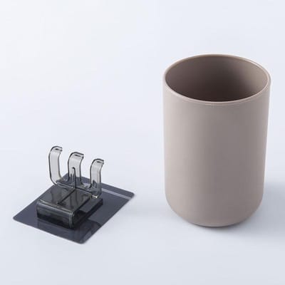 Tandenborstelhouder Met 300ml Beker Badkamer Organizer Muursticker Ophangbare Borstelhouder Standaard Badkameraccessoires