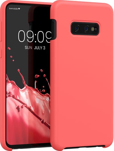 kwmobile telefoonhoesje geschikt voor Samsung Galaxy S10e - Hoesje met siliconen coating - Smartphone case in neon koraal