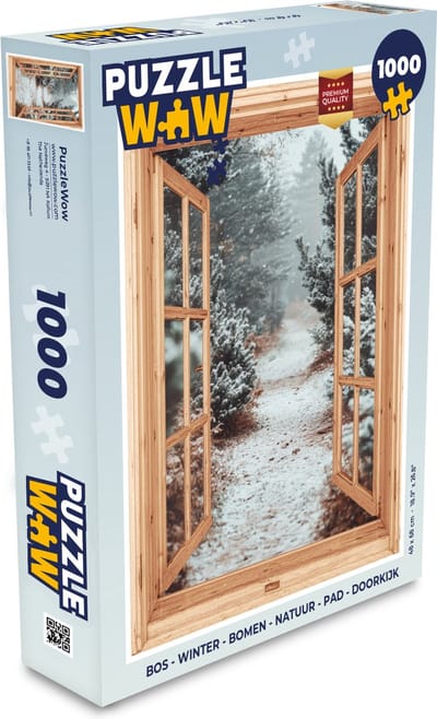 Puzzel Bos - Winter - Bomen - Natuur - Pad - Doorkijk - Legpuzzel - Puzzel 1000 stukjes volwassenen