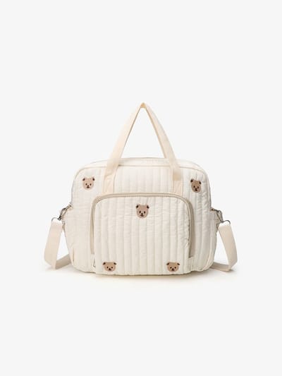 Luiertas voor baby's, middelgrote luiertas, verstelbare riem, katoenen beer, multifunctionele boodschappentas voor moederschap, baby wisselen, reizen, strand