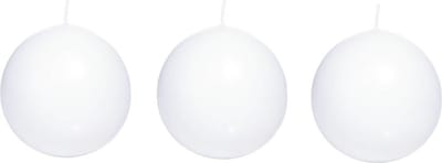 Trend Candles Bolkaars glad - 3x - wit - 7 cm - 16 branduren - ronde kaarsen