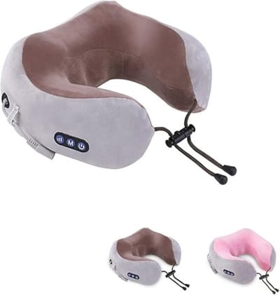 Nekmassage Apparaat – Massagekussen – Elektrisch – Nekstretcher – Verlichting van Nekpijn – Warmtestanden – Thuis, Kantoor, Onderweg - Bruin