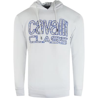 Cavalli Class witte hoodie met bloemenlogo