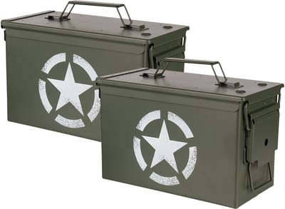 Fosco industries opberg box - 2x - groen - 7,1 liter - 30 x 15 x 19 cm - staal