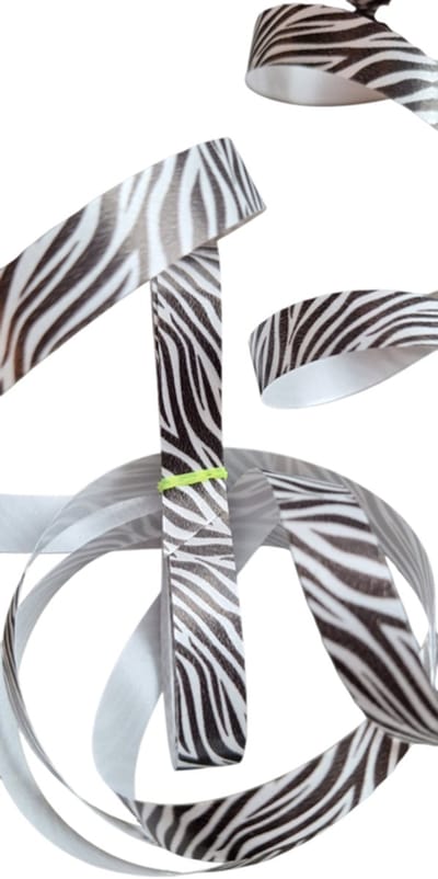 5m sierlint - Zebra - krullint - jungle - dierenprint - leuk inpakken - Niet op spoel geleverd