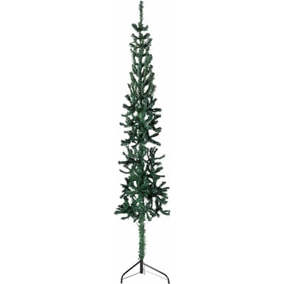 vidaXL - Kunstkerstboom - half - met - standaard - smal - 150 - cm - groen