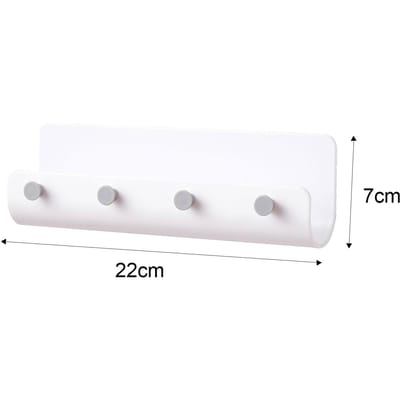 Zelfklevende Hangende Sleutelhouder Wandmontage Keuken Afdruiprek Duurzaam Zonder Boren Opbergcontainer voor Armband Telefoon Post wit