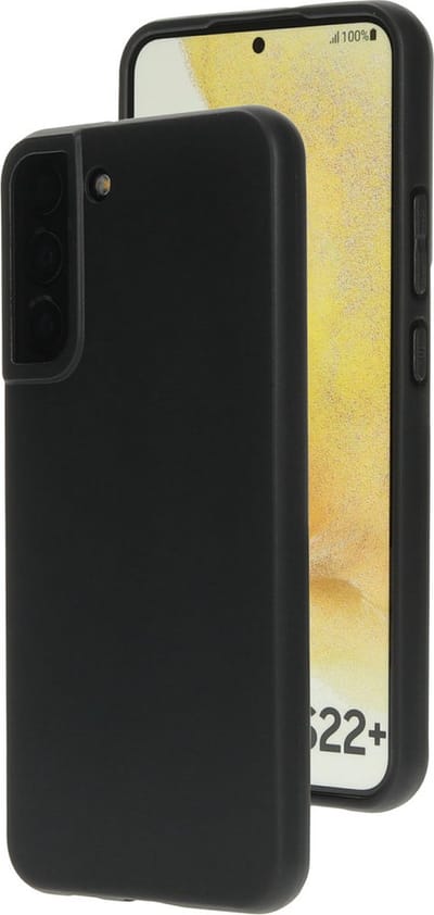 Mobiparts hoesje geschikt voor Samsung Galaxy S22 Plus - Zacht TPU - Schokabsorberend TPU - Grip Coating - Zwart