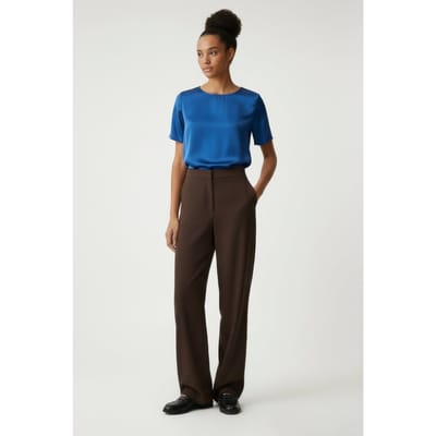 EsQualo T-shirt Silk Blue Größe: 36 | Stoffhosen Outlet | Damen | Blau