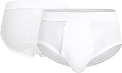 Gotzburg slips doppelripp (2-pack) - heren slips met gulp - wit