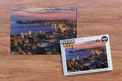 Puzzel Stadsgezicht verlicht bij zonsopgang in het Cubaanse Havana - Legpuzzel - Puzzel 500 stukjes