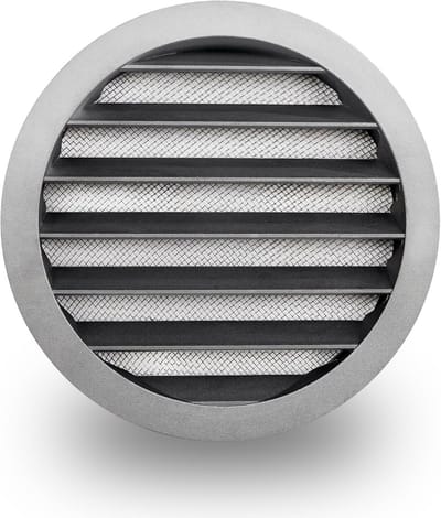 Rond ventilatierooster aluminium met insectengaas - Ø80 tot Ø200