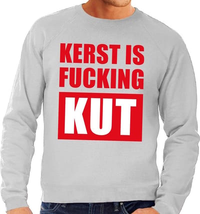 Foute kersttrui / sweater Kerst Is Fucking Kut groen voor heren - Kersttruien S