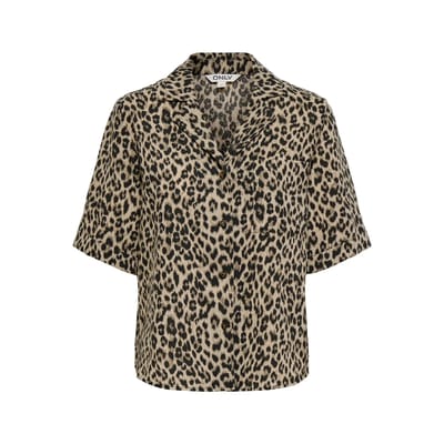 Only Blouse Onlemmia S/s Button Shirt Pnt 15380053 Black/leo Dames Maat - XS