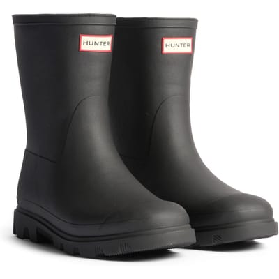 Hunter Downpour Korte Geïsoleerde Rubberlaarzen Voor Dames Zwarte Wellingtonlaarzen