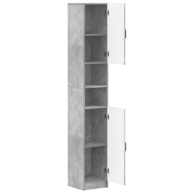 vidaXL - Badkamerkast - met - Open - Plank - UTRECHT - Betongrijs - 30 - x - 31 - x - 187 - cm
