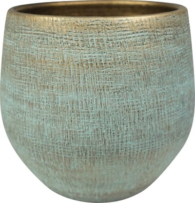 Steege Plantenpot - moderne look - shiny blauw - D36 x H32 cm - Bloempotten - Keramiek