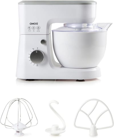 Keukenmachine - Mixer - Bakken en koken - Planetaire mengwerking - 4 liter kom - Wit zilver