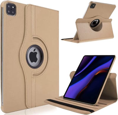 Book Cover Geschikt voor: Apple iPad Pro 13 Inch (2024) Draaibaar Hoesje - Multi stand Case - Goud