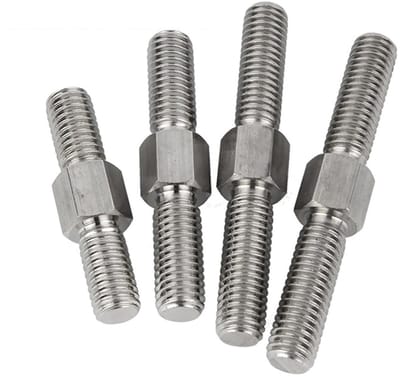 Dubbele Eindbouten - Schroef Staaf - Metaalbewerking - Roestvrij Staal - M16 140mm - Zilver