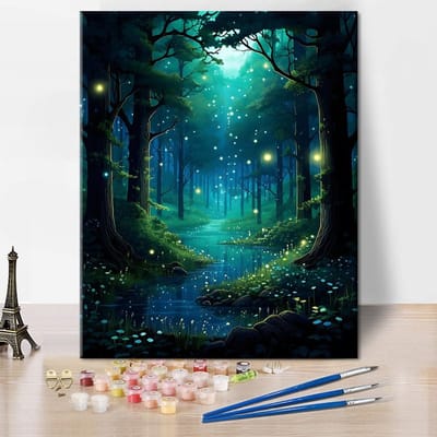 Dailygoods- Schilderen op Nummer Volwassenen - Fantasy Bos - Boomlandschap - Wanddecoratie Thuis - 40 x 50 cm - Doe-Het-Zelf Schilderij