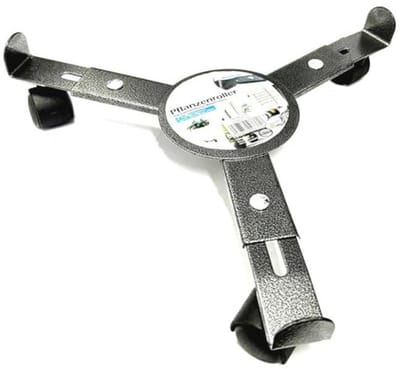 Verstelbare metalen plantenroller met 3 wielen, rond, Ø 25-30 cm